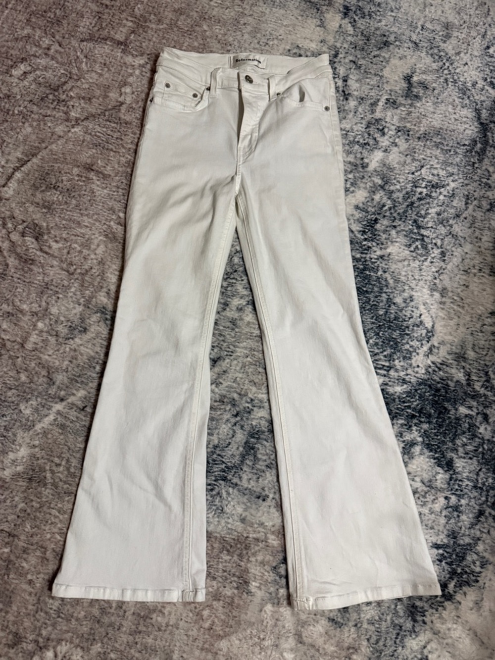 Reformation White Flare Jeans